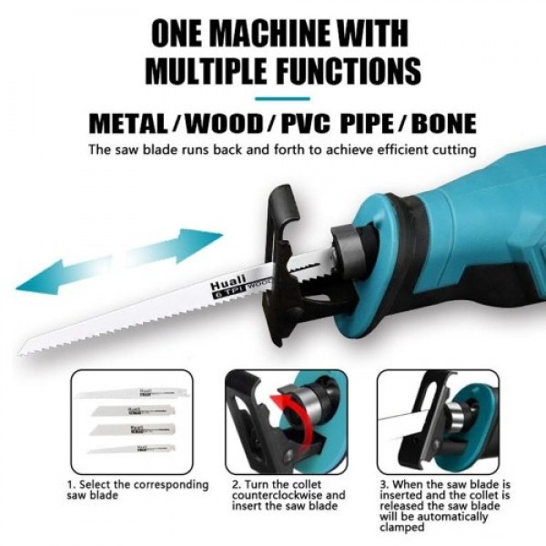 Portable Multifunctional Reciprocating Saws Outdoor Saber Saws Electric Power Tools for Cutting Metal Wood PVC Plastics 1pcs bat