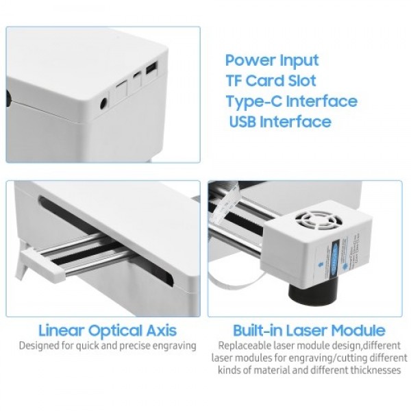 450nm 10W Laser Engraving Machine Adjustable Focal Length Support PC Software High Speed Mini CNC Laser Engraver Cutter Precise 