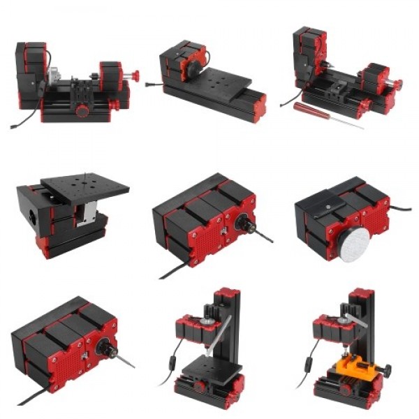 Mini Lathe 9 in 1 DIY Multi-functional Motorized Transformer Multipurpose Machine Jigsaw Sander Driller Plastic Metal Lathe Wood