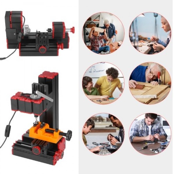 Mini Lathe 9 in 1 DIY Multi-functional Motorized Transformer Multipurpose Machine Jigsaw Sander Driller Plastic Metal Lathe Wood