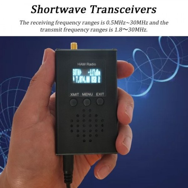 0.5MHz~30MHz uSDX Handheld Portable Transceivers CW AM SSB Tri-Band Mini Radio Amateur Shortwave Transceivers 15 20 40M QRP Tran