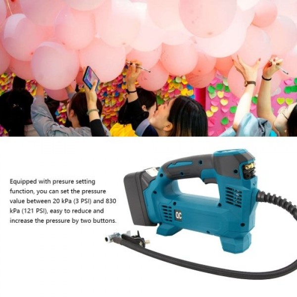 High Power Cordless Inflator Portable Auto-stop Car Air Compressor Pump Digital LCD Display Multifunction Inflation Equipment wi