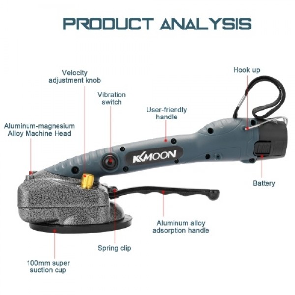 10-150Hz Tile Tiling Machine Wall Floor Tiles Laying Vibrating Tool with 100*100mm Suction Cup