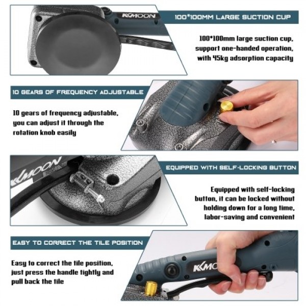 10-150Hz Tile Tiling Machine Wall Floor Tiles Laying Vibrating Tool with 100*100mm Suction Cup