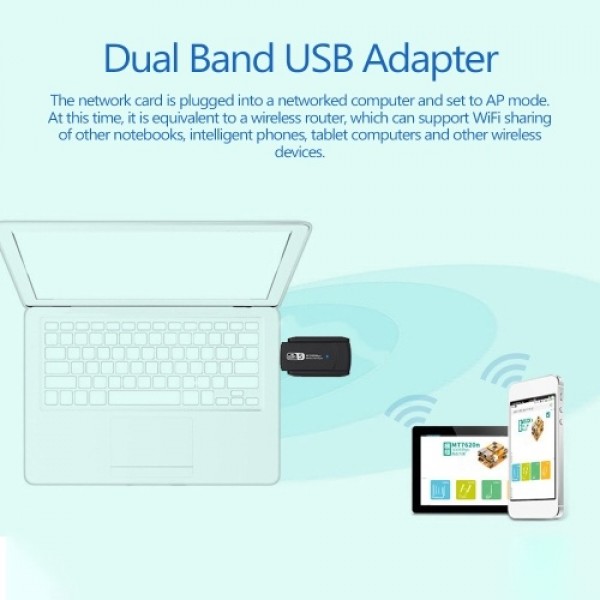 Wireless USB WiFi Adapter 1200Mbps Lan USB Etherne...