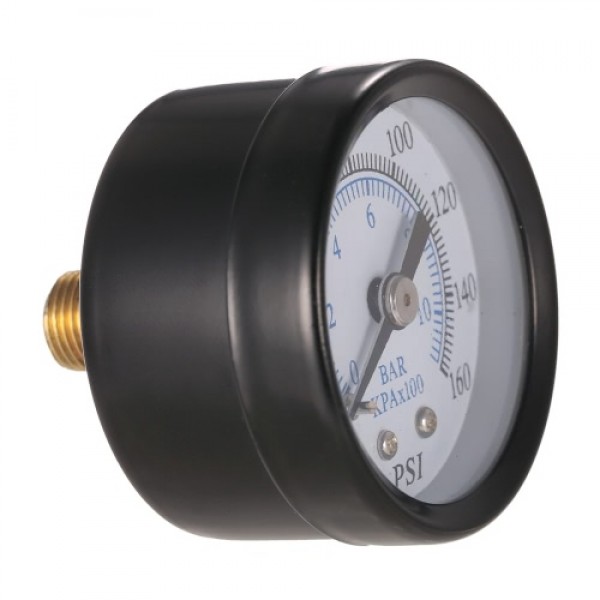 40mm 0~160psi 0~10bar Pool Filter Water Pressure Dial Hydraulic Pressure Gauge Meter Manometer 1/8" NPT Thread