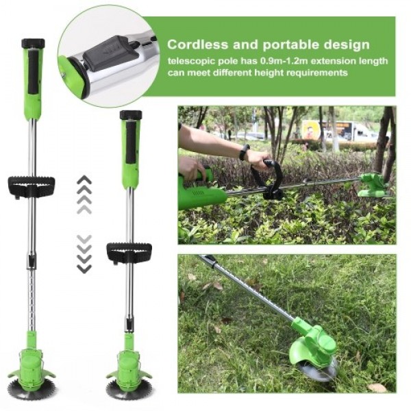 Electric Lawn Mower Rechargeable Li-ion Battery Cordless Grass Trimmer Auto Release Household Portable Garden Home Trimming Mach