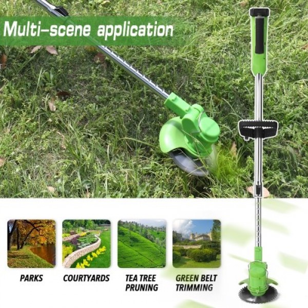 Electric Lawn Mower Rechargeable Li-ion Battery Cordless Grass Trimmer Auto Release Household Portable Garden Home Trimming Mach