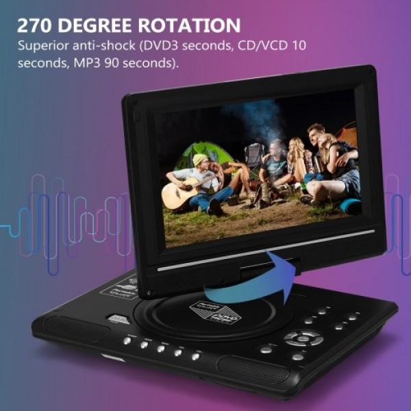9.8inch High Denifition TV DVD Player Portable VCD MP3 MPEG Viewer with Game Handle and Compact Disc