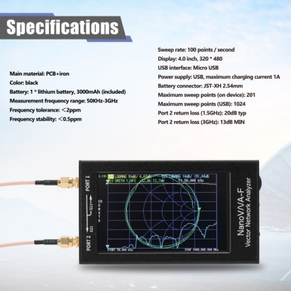 4.0 Inch Touching Screen 3G Vector Network Analyzer SAA-2N NanoVNA V2 Antenna Analyzer Shortwave HF VHF UHF with Iron Housing