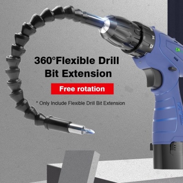 200mm Flexible Drill Bit Extension Flexible Shaft Extension Bits Soft Shaft Hexagon 1/4'' for Power Drills