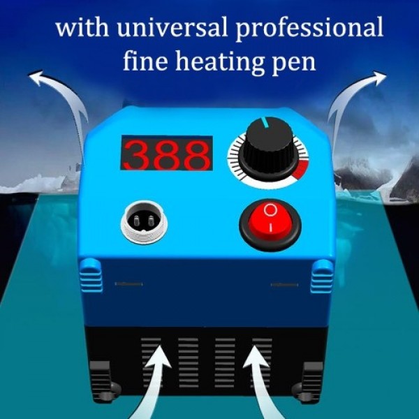 LH55 50W Digital Electric Pyrography Machine Multifunctional Heat Press Machine for Gourd Wooden with 23pcs Heating Pen Heads