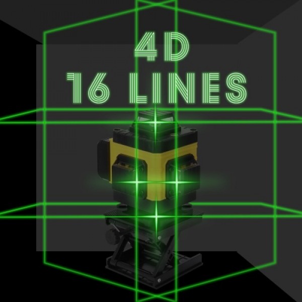 Multifunctional 16 Lines Laser Level Tool Vertical Horizontal Lines with 3° Self-leveling Function