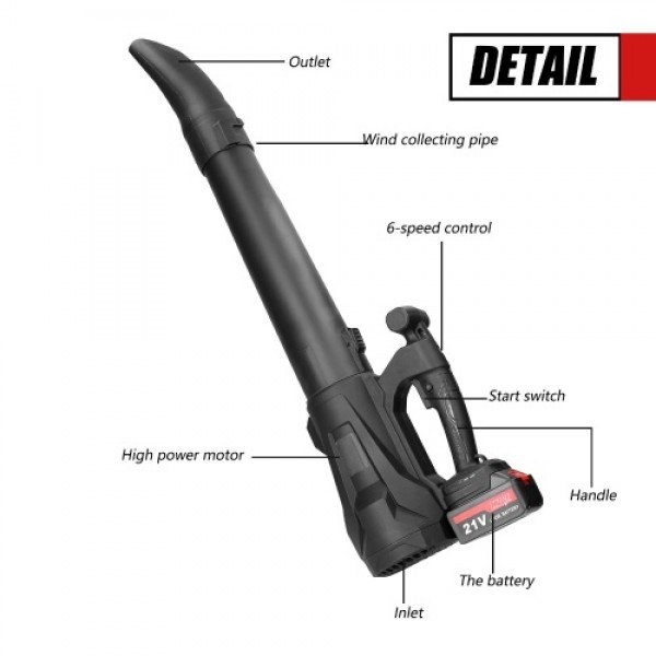 High-Power Electric Blower Dust Removal Fan Rechargeable Home Cleaner