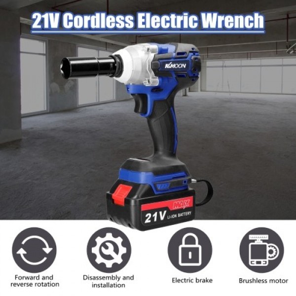 21V Cordless Electric Wrench Brushless Motor Stepless Speed Control High Torque Power Tool Practical Installation Device