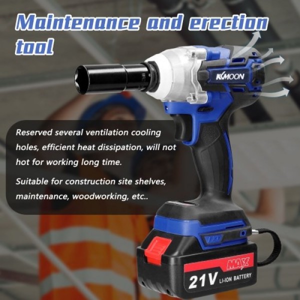 21V Cordless Electric Wrench Brushless Motor Stepless Speed Control High Torque Power Tool Practical Installation Device