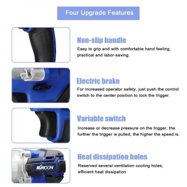 21V Cordless Electric Wrench Brushless Motor Stepless Speed Control High Torque Power Tool Practical Installation Device