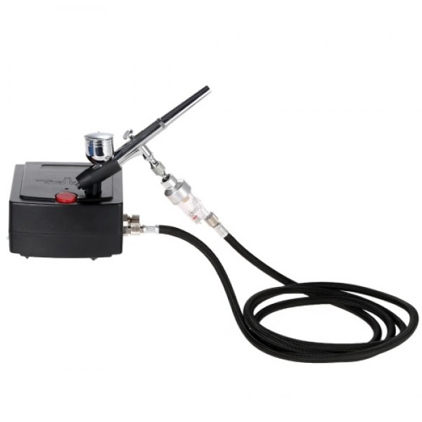 Professional Gravity-Feed Dual Action Airbrush Air Compressor Kit for Art Painting Manicure Craft Cake Spraying Model Air Brush 