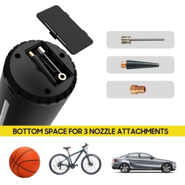 Portable Air Pump USB Rechargeable Cordless Air Compressor Air Inflator 2000mAh LED Light LCD Display for Vehicle Tires Balls Sw