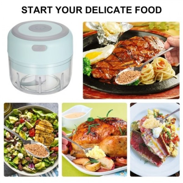 Electric Mini Garlic Chopper Food Slicer Portable Garlic Grinder Blender Food Processor For Pepper Chili Vegetable Nuts Meat 100