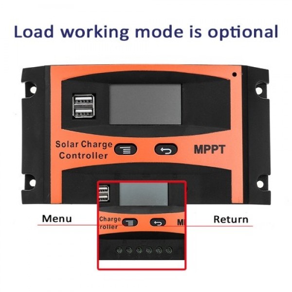 12 Voltage/24 Voltage Auto Recognized Solar Controller Solar Panel Battery Regulator Dual USB LCD Display Solar Controller