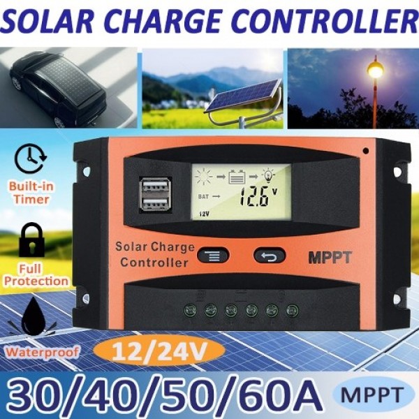 12 Voltage/24 Voltage Auto Recognized Solar Controller Solar Panel Battery Regulator Dual USB LCD Display Solar Controller
