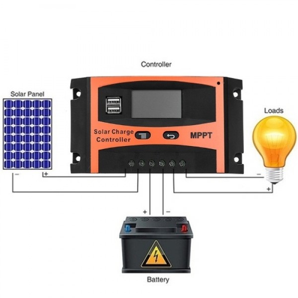 12 Voltage/24 Voltage Auto Recognized Solar Controller Solar Panel Battery Regulator Dual USB LCD Display Solar Controller
