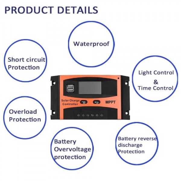 12 Voltage/24 Voltage Auto Recognized Solar Contro...