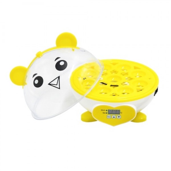 Compact Size Household 9 Eggs Incubator Digital Temperature Adjustable Hatcher Multifunctional Brooder