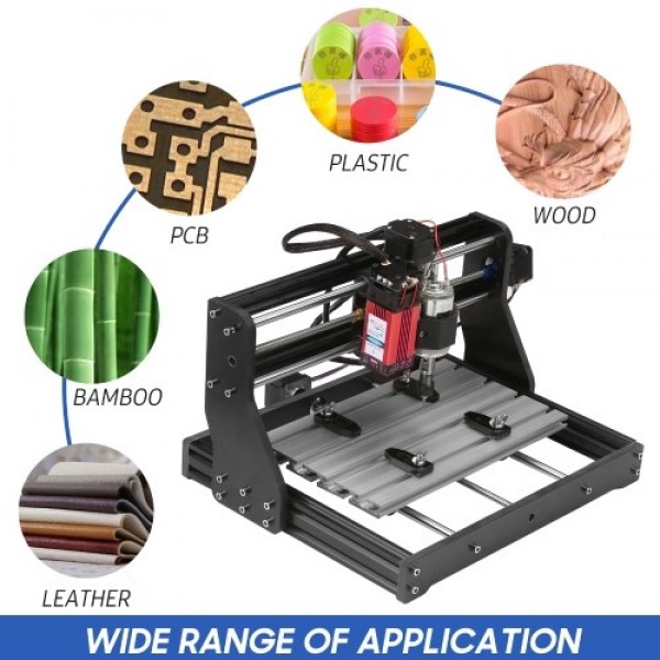 CNC 3018 Pro Router Kit GRBL Control 3 Axis with with Offline Controller 10W Laser Module Plastic Acrylic PCB PVC Wood Carving M