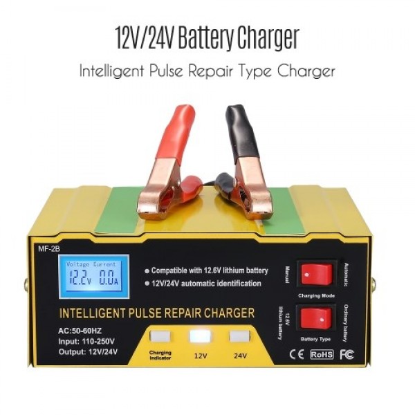 12V/24V Battery Charger Intelligent Pulse Repair T...