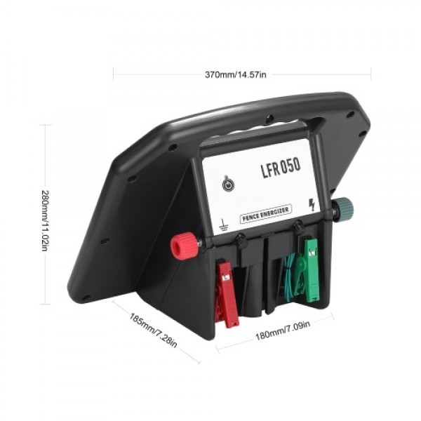 LFR050 0.5 Joule Portable Solar Powered Fence Energizers Recharger Panel Livestock Electric Fence for 20 Miles Outdoor Pigs Hors