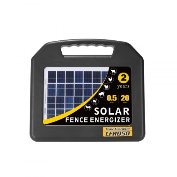 LFR050 0.5 Joule Portable Solar Powered Fence Energizers Recharger Panel Livestock Electric Fence for 20 Miles Outdoor Pigs Hors