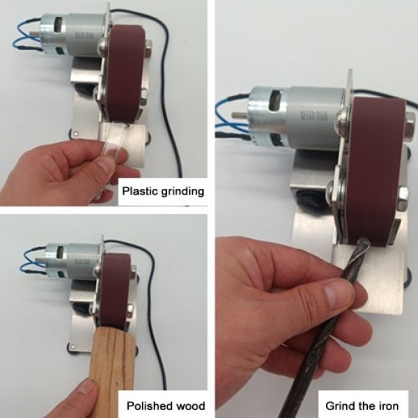 Multifunctional Grinder Mini Electric Belt Sander DIY Polishing Grinding Machine Cutter Edges Sharpener