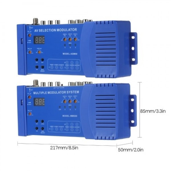 MMS80 Home UHF Modulator Optional PAL/NTSC Multiple Modulation System CATV UHF Signal Amplifier 100~240V EU Plug Compact Alumini