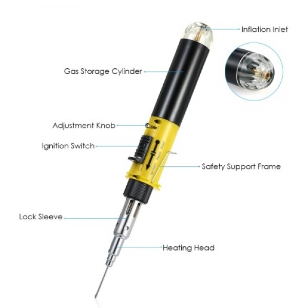 Gas Soldering Iron 12 in 1 Professional Pen Type Butane Gas Electric Soldering Iron Set Dual Function Flame Ignitor Welding Tool