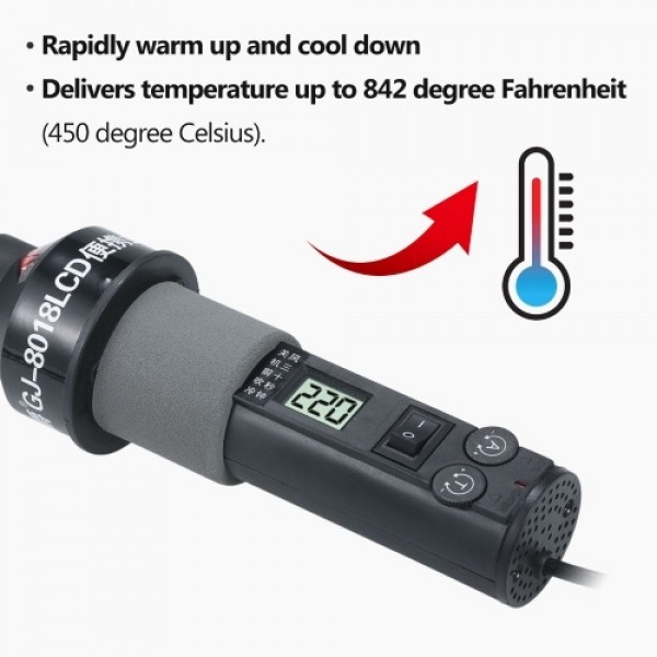 450W Portable Temperature-Controlled Soldering Heat Gun 450℃