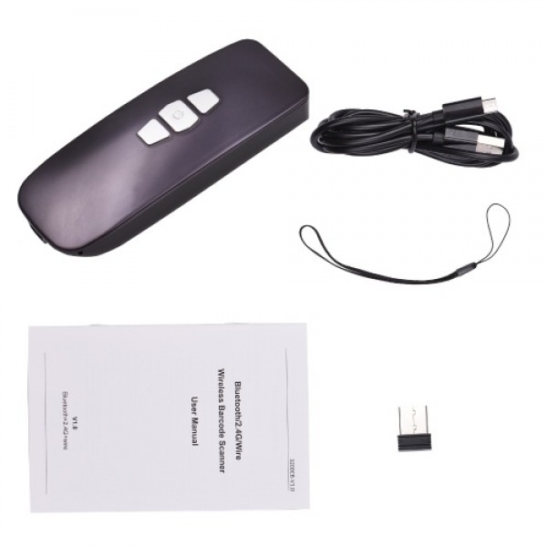 Aibecy Mini 1D Barcode Scanner 3-in-1 BT/2.4G Wireless/USB Wired Bar Code Reader with Screen Compatible with Windows Mac Android