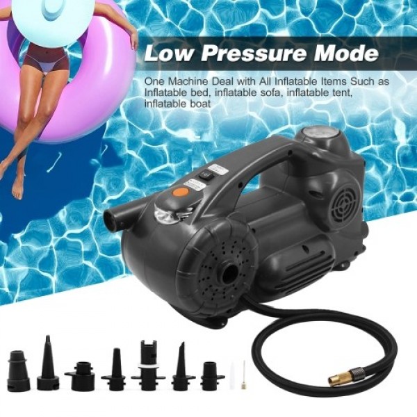 Portable Air Compressor Tire Inflator DC 12V 120PSI Electric Pump with Analog Pressure Gauge LED Light for Car Tires Motorcycle 
