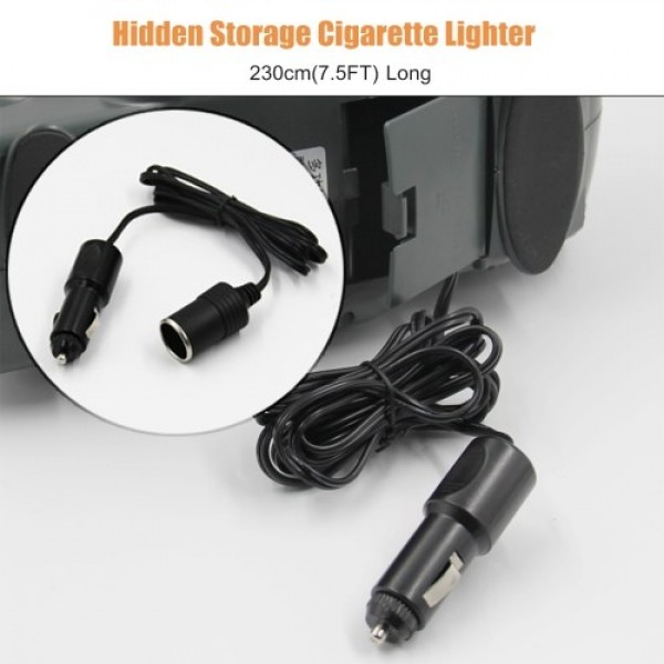 Portable Air Compressor Tire Inflator DC 12V 120PSI Electric Pump with Analog Pressure Gauge LED Light for Car Tires Motorcycle 