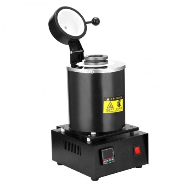 Melting Furnace 2kg Portable Graphite Crucible Furnace High Temperature Small Metal Melting Furnace 1750W