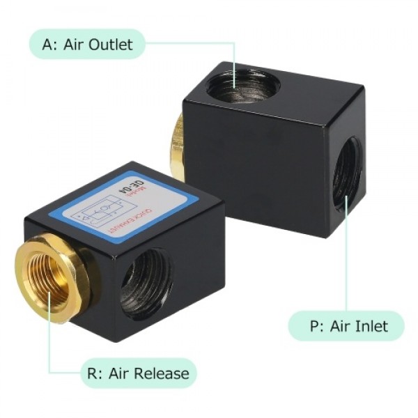1/2-inch Quick Exhaust Valve One Way Pneumatic Air Flow Control Valve Aluminum Alloy
