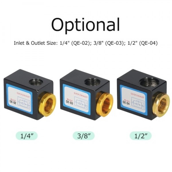 1/2-inch Quick Exhaust Valve One Way Pneumatic Air Flow Control Valve Aluminum Alloy