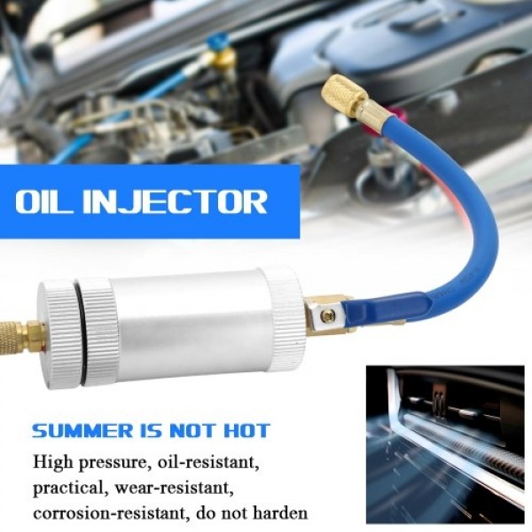 R12 R134A R22 Air Conditioning Car Oil Injection Dye Injection Tool 2 Ounce 1/4" Pure Liquid Oil Coolant Filler Tube Car Accesso