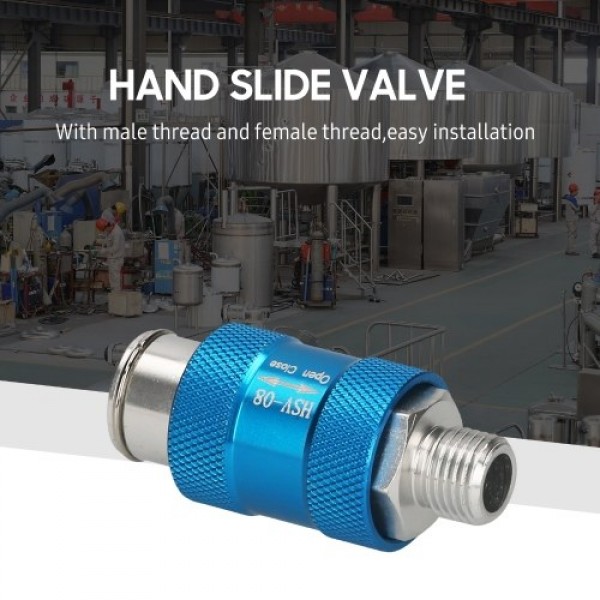 1/4-inch Hand Slide Valve Pneumatic Flow Control Valve Manual Aluminum Alloy Valve