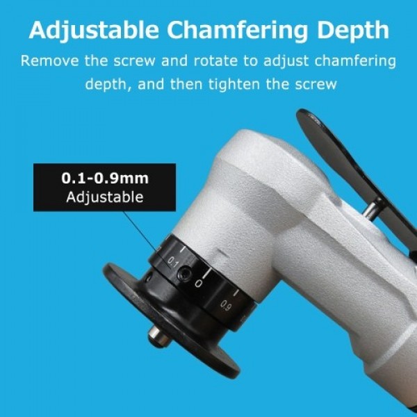Mini Pneumatic Chamfering Machine 1/4 Inch Air Inlet Portable Hand Chamfering Tool with Adjustable Depth for Wood Metal Trimming