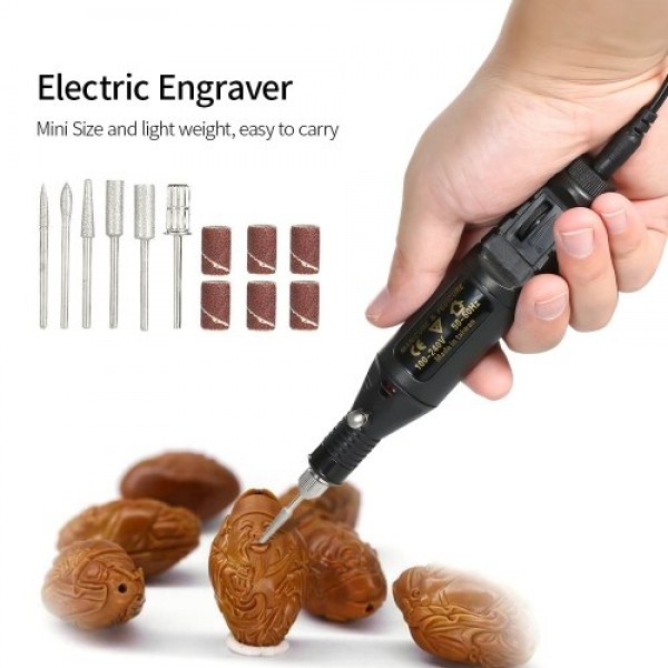 14pcs 100V-240V Mini Electric Grinder Drill Tool Variable Speed Rotary Engraving Pen Carve Tool Set for Milling Polishing