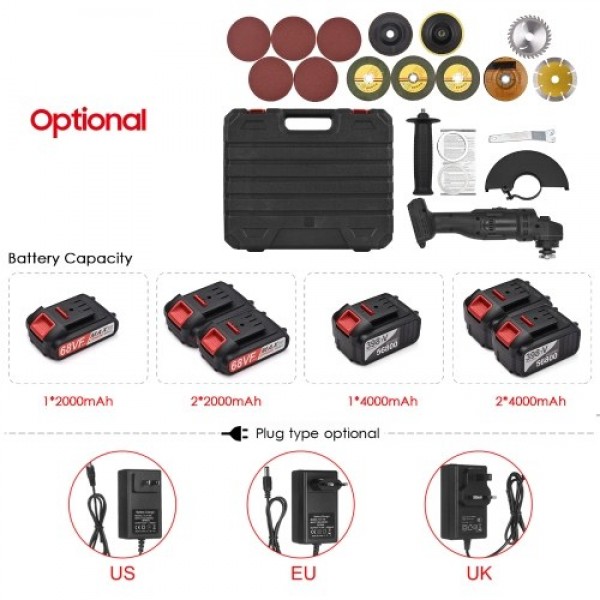 Battery-operated Electric Angle Grinder Portable Lithium Battery Grinder Machine Handheld Battery Grinder Tool with Li-ion Batte