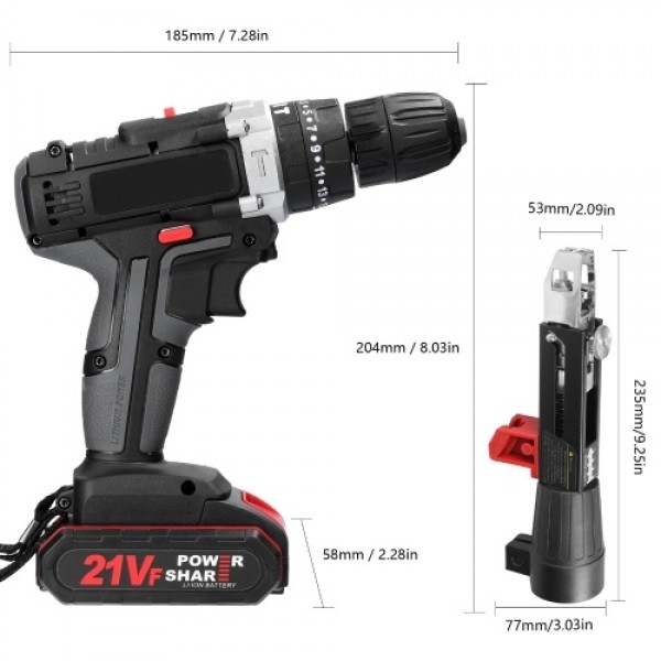 3in1 Electric Drill Multifuctional Mini Screwdriver Rotation Ways Adjustment 25 Torques Gears Adjustable Drilling Mchine with Ch