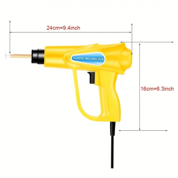1 Set 70W 110V Plastic Welding Kit, 400PCS Hot Staples Plastic Welder Gun Bumper Crack Repair Kit, Plastic Welder Machine With 4 Types Of Staples For Car Bumper,Dashboard,Kayak, Canoe, Plastic Product (YELLOW) US PLUG